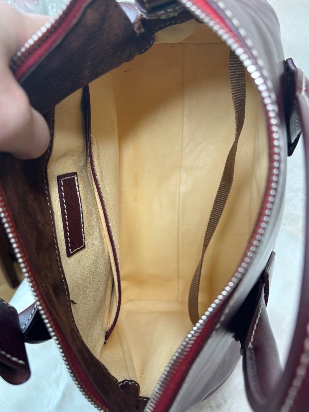 Dooney & Bourke Bordeaux Florentine Toscana Leather Front Pocket Satchel-Like Ne - Picture 13 of 16